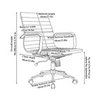 Chaise de bureau à dossier cannelé LUXMOD pour ordinateur et télétravail