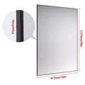 Miroir de salle de bain moderne à cadre noir : surdimensionné, en aluminium, mural, vertical/horizontal