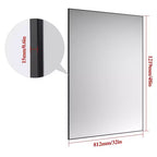 Miroir de salle de bain moderne à cadre noir : surdimensionné, en aluminium, mural, vertical/horizontal
