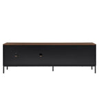 Meuble TV moderne pour téléviseurs jusqu'à 75 pouces, meuble de divertissement en bois de 180 cm avec rangement et porte coulissante, table console multimédia pour salon et chambre