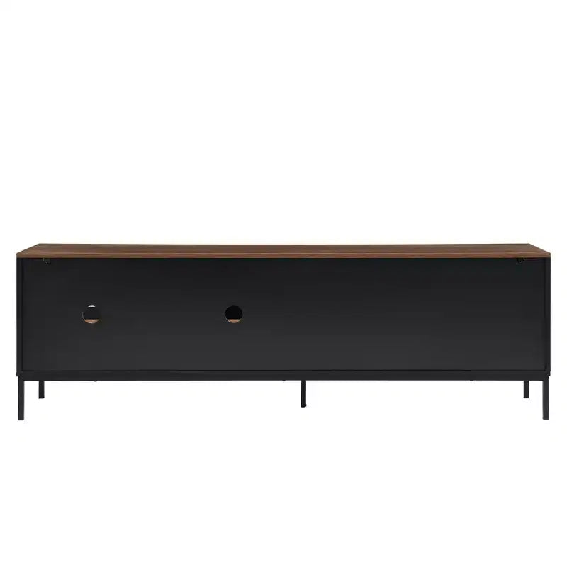 Meuble TV moderne pour téléviseurs jusqu'à 75 pouces, meuble de divertissement en bois de 180 cm avec rangement et porte coulissante, table console multimédia pour salon et chambre