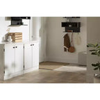 Meuble de rangement de transition HomeStock petit à 2 portes, blanc pur