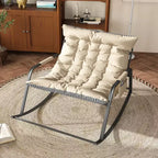 Rocking Chair avec Rangement, Coussins et AccoudoirsFauteuil Ergonomique Toutes Saisons, Confort Respirant pour Chambre, Salon, Patio, Jardin
