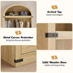 Bibliothèque avec portes Étagère cintrée 182 cm de haut Bibliothèque de style rustique avec étagères Bibliothèques en bois pour la maison, le bureau, le salon