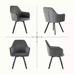 Lot de 2 chaises de salle à manger du milieu du siècle avec accoudoirs