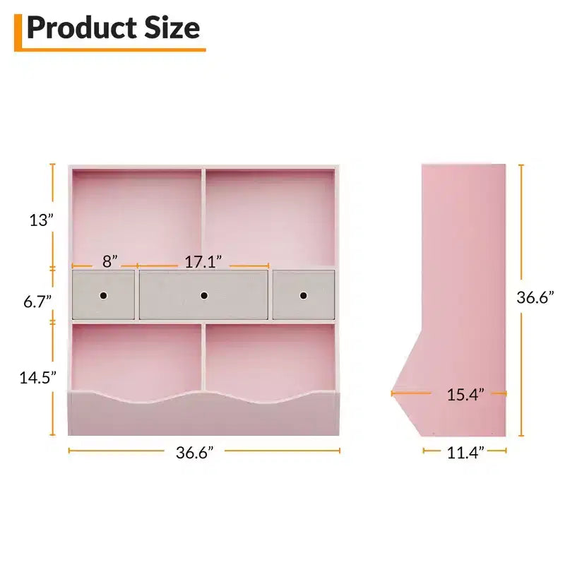 Étagère pour enfants, coffre à jouets de rangement à 3 niveaux, coffre de rangement multifonctionnel pour chambre d'enfant, chambre à coucher, école