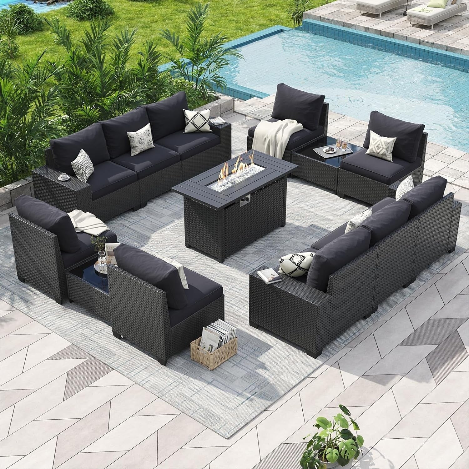 Salons de jardin avec coussins de 10 cm d'épaisseur
