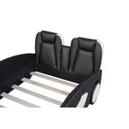 Lit Plateforme Jumeau Whisen au Design Cool en Forme de Voiture de Course avec Roues