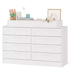 Commode Zstar 5 tiroirs pour Chambre, Commode verticale de 105 cm de haut avec Rangement Autonome, Coffre de Rangement en Bois pour Salon, Blanc