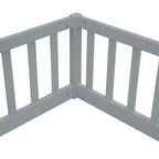 Lit double Bellemave avec barrières de sécurité, en pin et bois composite, naturel et gris, sûr, robuste, peu encombrant, assemblage facile pour enfants