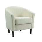 2 fauteuils club modernes en lin avec accoudoirs ronds
