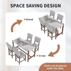 Ensemble de salle à manger 5 pièces à hauteur de comptoir, table de bar en faux marbre et 4 chaises rembourrées