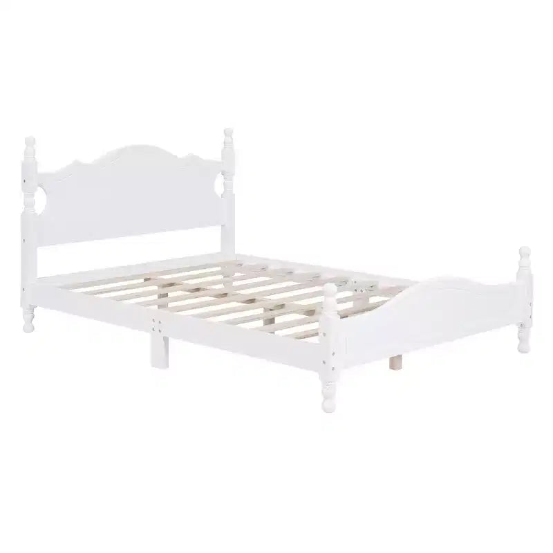 Cadre de lit plateforme en bois Queen Size Whisen, lit plateforme avec support à lattes en bois