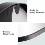2 Pièces 39 po H X 30 po L Cadre de Miroir Mural en Alliage d'Aluminium Noir Finement Bordé à Angle Droit Arché