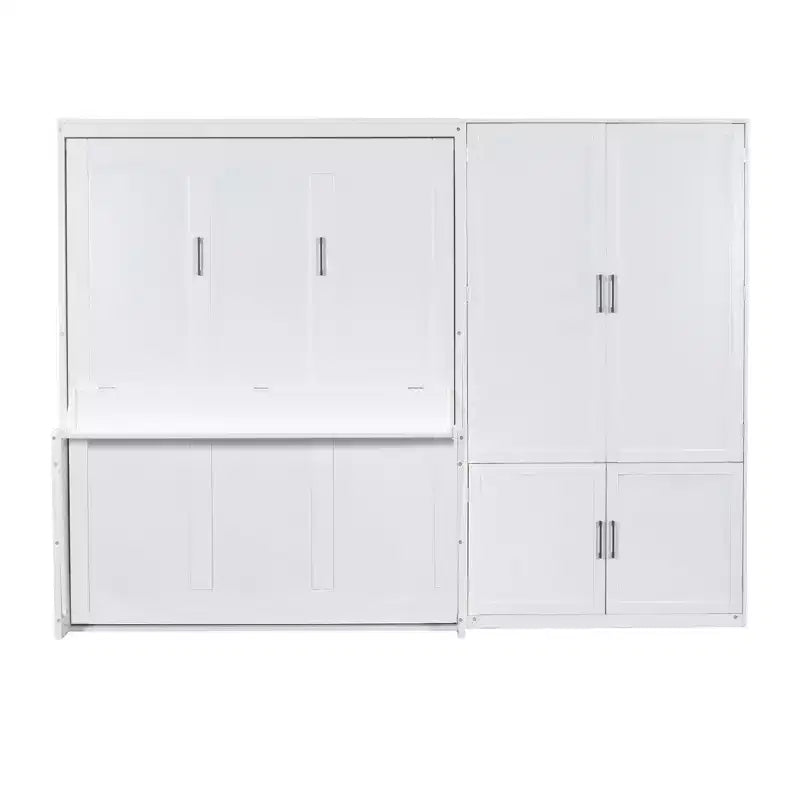 Lit escamotable Queen Size Whisen Modern Design, se pliant dans une armoire avec penderie