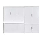 Lit escamotable Queen Size Whisen Modern Design, se pliant dans une armoire avec penderie