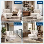 Fauteuil pivotant d'appoint moderne, fauteuil de salon 360°, coussin épais, rembourrage confortable, pour chambre, appartement, bureau