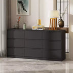 Famapy Commode Horizontale Minimaliste Moderne à 9 Tiroirs – Organiseur Spacieux pour Chambre/Salon