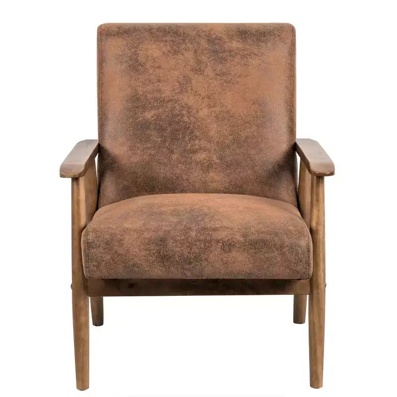 Fauteuil d'appoint moderne TUYOHW, fauteuil de salon avec accoudoirs fuselés, cadre en bois massif, fauteuil rembourré en microfibre pour salon, bureau