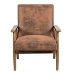 Fauteuil d'appoint moderne TUYOHW, fauteuil de salon avec accoudoirs fuselés, cadre en bois massif, fauteuil rembourré en microfibre pour salon, bureau