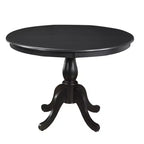 HomeRoots Table de salle à manger à piédestal HomeRoots 42, noire, ronde, en bois manufacturé et bois massif