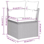 vidaXL Salon de jardin en acacia massif et polyester Naturel