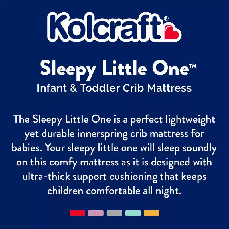 Matelas de lit de bébé et de tout-petit Sleepy Little One de Kolcraft : Ferme, épaisseur de 12,7 cm, housse imperméable, ressorts continus