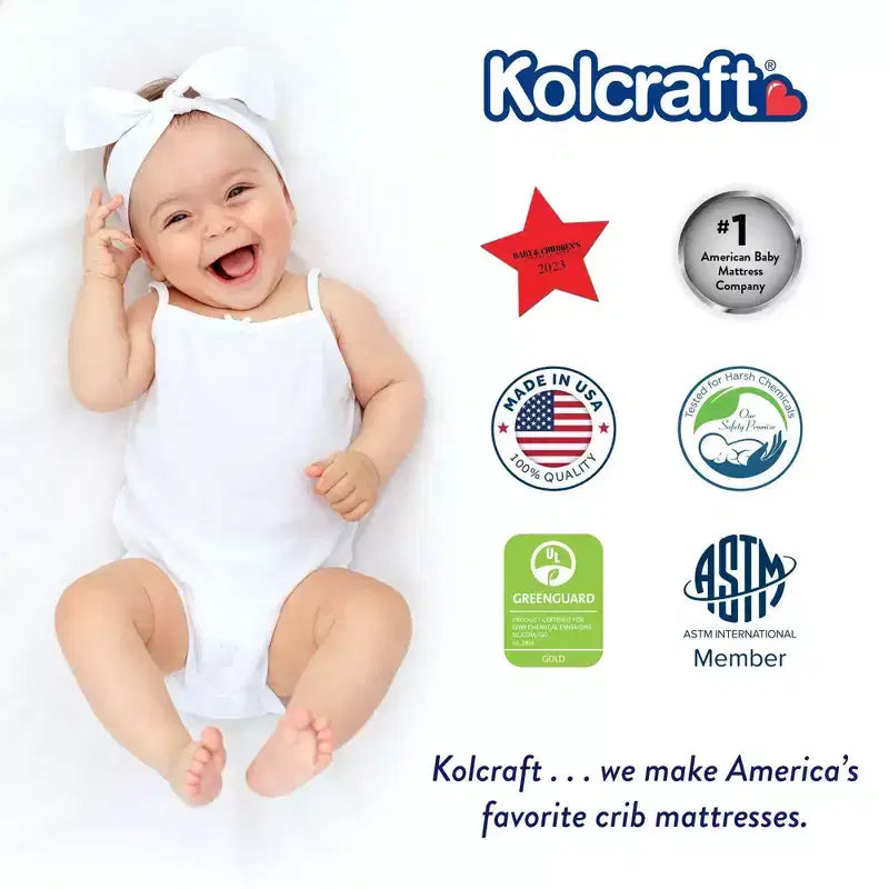 Matelas de lit de bébé et de tout-petit Sleepy Little One de Kolcraft : Ferme, épaisseur de 12,7 cm, housse imperméable, ressorts continus