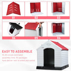 Niche pour chien en plastique BOSSIN, pour chiens de petite à grande taille, abri isolé intérieur/extérieur avec plancher surélevé