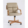 Fauteuil pivotant en cuir reconstitué beige désert – Une place, très haut