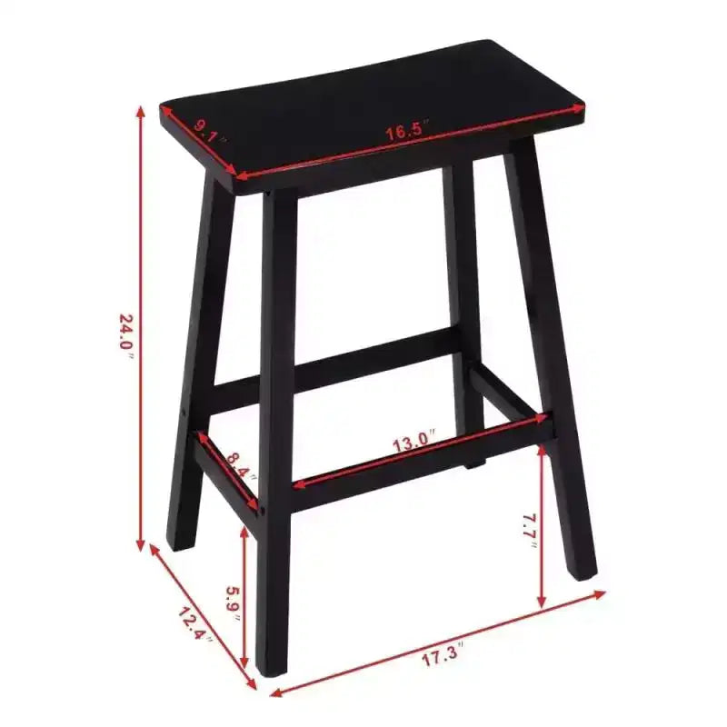 Tabouret de comptoir en bois massif (Lot de 2)