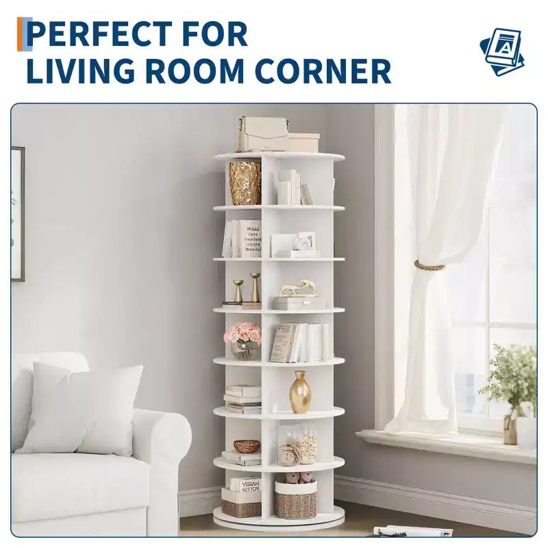 Tour de rangement pour chaussures rotative à 7 niveaux, organisateur de chaussures sur pied, présentoir à chaussures vertical rotatif à 360°, support de rangement rond pour chaussures