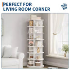 Tour de rangement pour chaussures rotative à 7 niveaux, organisateur de chaussures sur pied, présentoir à chaussures vertical rotatif à 360°, support de rangement rond pour chaussures