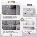 GDFStudio Hudson Canapé modulable d'angle 6 places moderne en chenille convertible en lit en forme de U avec pouf