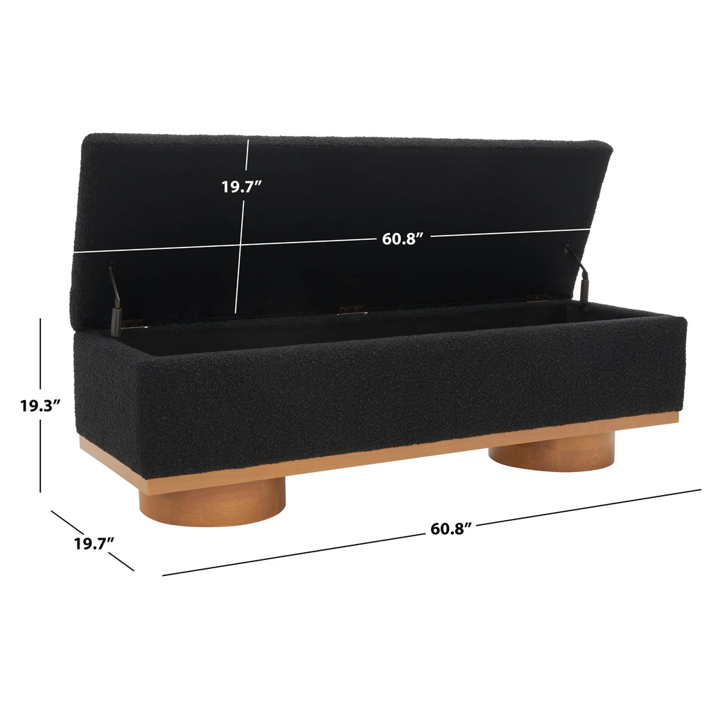 Banc de rangement Sunneva Boucle SAFAVIEH Couture - 61 po L x 20 po P x 19 po H - 61Lx20Px19H