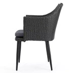 Chaises de salle à manger d'extérieur, ensemble de 2 chaises de salle à manger de patio, fauteuils en rotin PE tout temps, chaises de patio en osier avec cadre en fer robuste pour balcon