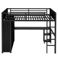 Lit mezzanine taille XL avec armoire intégrée
