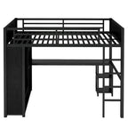 Lit mezzanine taille XL avec armoire intégrée