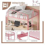 Lit mezzanine double moderne en métal, peu encombrant, usage intensif, garde-corps arqué, échelle de sécurité, sommier tapissier non requis – Noir mat ou gris