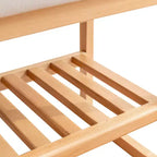 GDFStudio Broderick, banc rembourré avec étagère à chaussures à lattes en bois de hêtre, 23,63 po de largeur
