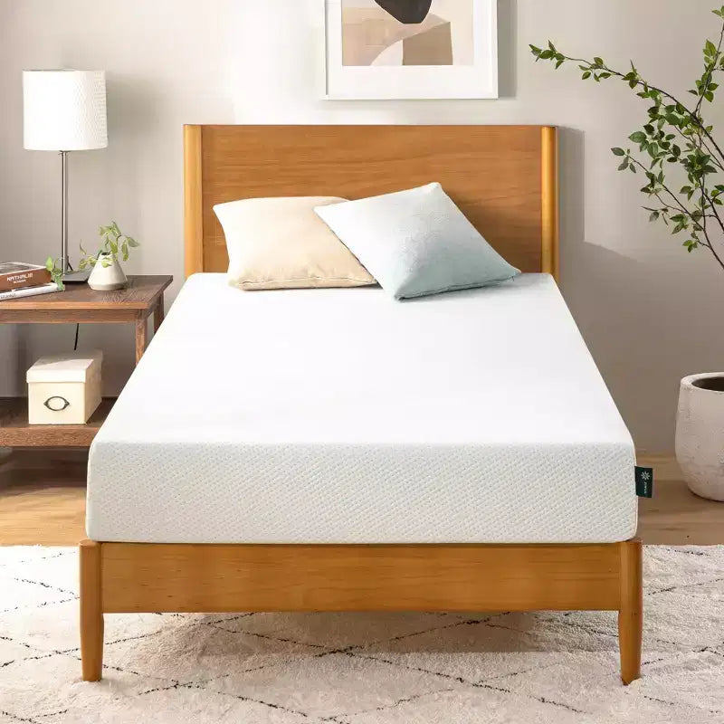 Matelas en mousse à mémoire de forme Zinus Green Tea 15 cm, simple, sans fibre de verre, fermeté moyenne, soulagement de la pression zoné, mousses et tissus certifiés sûrs
