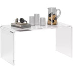 Table basse rectangulaire en acrylique 15 mm d'épaisseur effet cascade, transparent