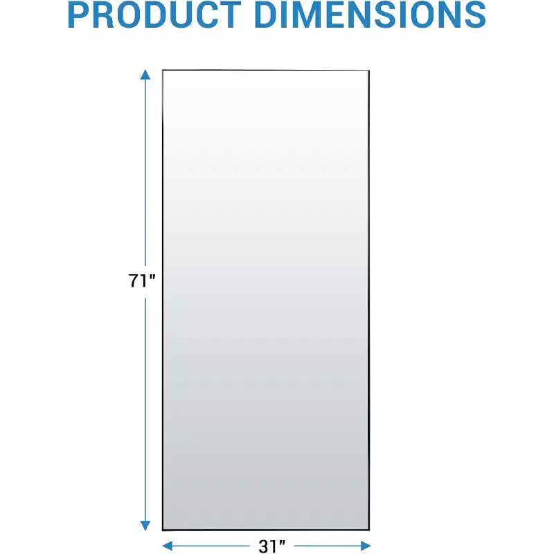 Miroir sur pied 76x34, miroir intégral pour chambre ou vestiaire, peut être autonome, suspendu ou appuyé contre le mur