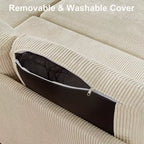 Canapé convertible Dyonery - Canapé-lit gigogne 2 en 1 avec chaise de rangement pour salon, canapé sectionnel en velours côtelé avec ports USB, assemblage sans outils