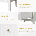 Heynemo Commode à 4 tiroirs cannelés, Commode en bois pour ranger les vêtements, Armoire de rangement en bois, Table de chevet pour Chambre, Couloir, Salon, Entrée