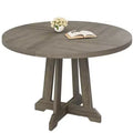 Table à manger ronde pour 4 personnes, table de cuisine en bois de 119 cm avec pieds à tenons, table circulaire, table de salle à manger, cuisine