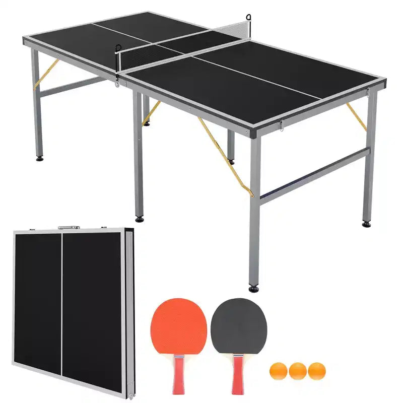 Table de ping-pong portable, 183x91 cm, professionnelle, pour intérieur/extérieur, avec filet, 2 raquettes et 3 balles, pour adultes/adolescents