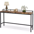 Lantine Table console extra longue de 180 cm, table console étroite derrière le canapé, table de couloir étroite de style industriel rustique pour le salon