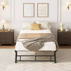 Lit gigogne double avec roulettes verrouillables - Cadre de lit pliant en métal escamotable pour chambre à coucher, chambre d'amis et salon