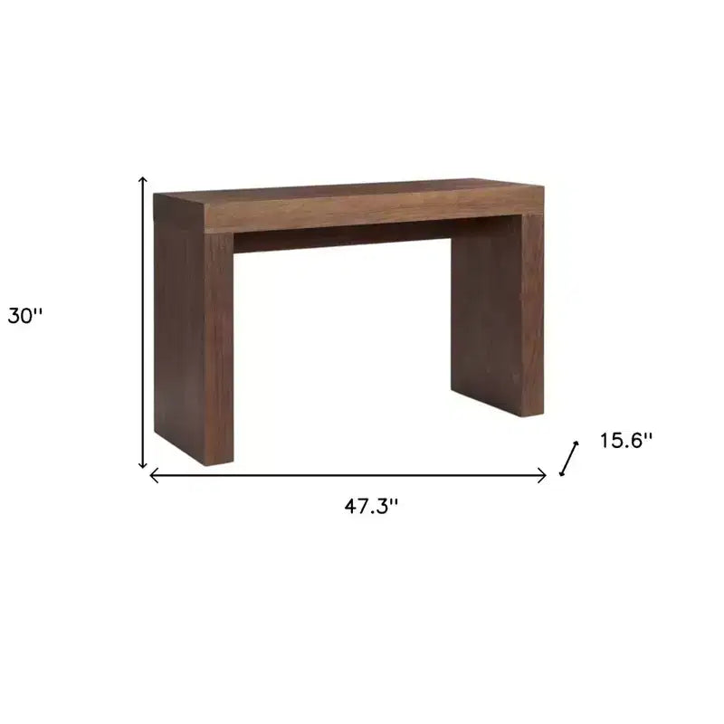 HomeRoots Table console en blocs de bois marron 47